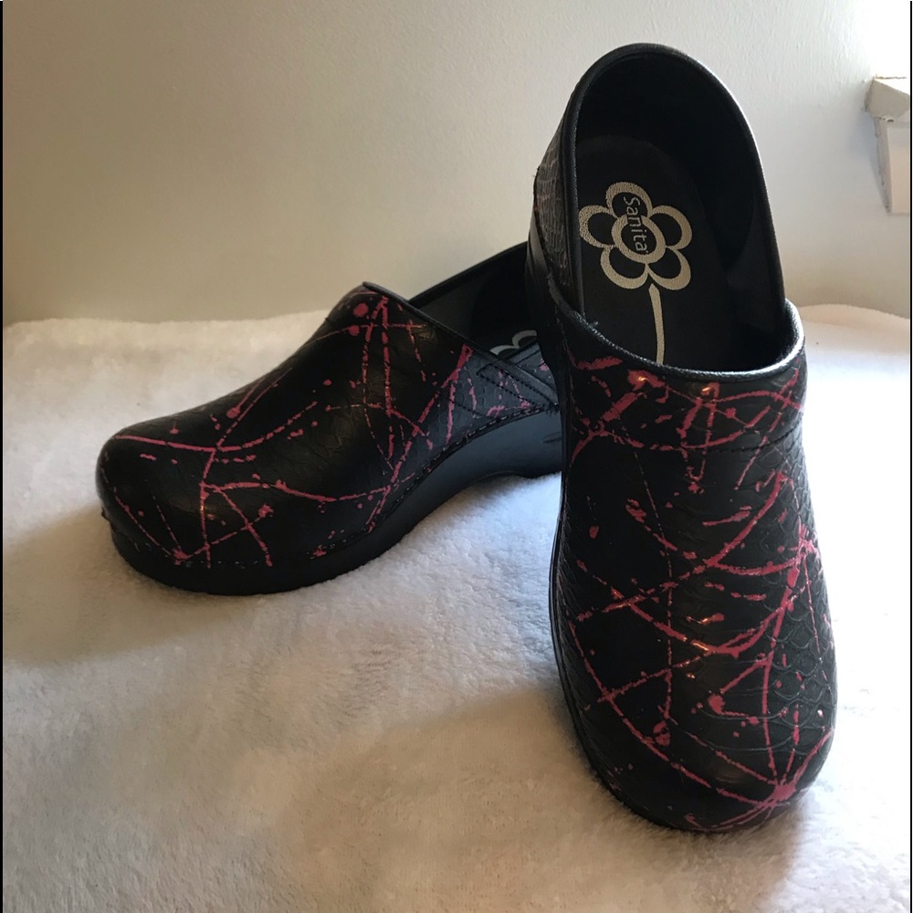 Sanita Black/pink size 39 clogs
